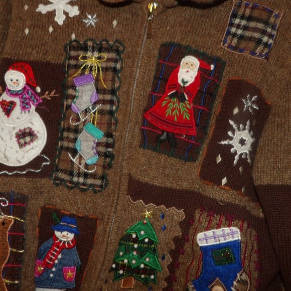 Segue Ho Ho Ho Ugly Christmas Sweater Ramie Blend Sz M - Picture 3 of 6